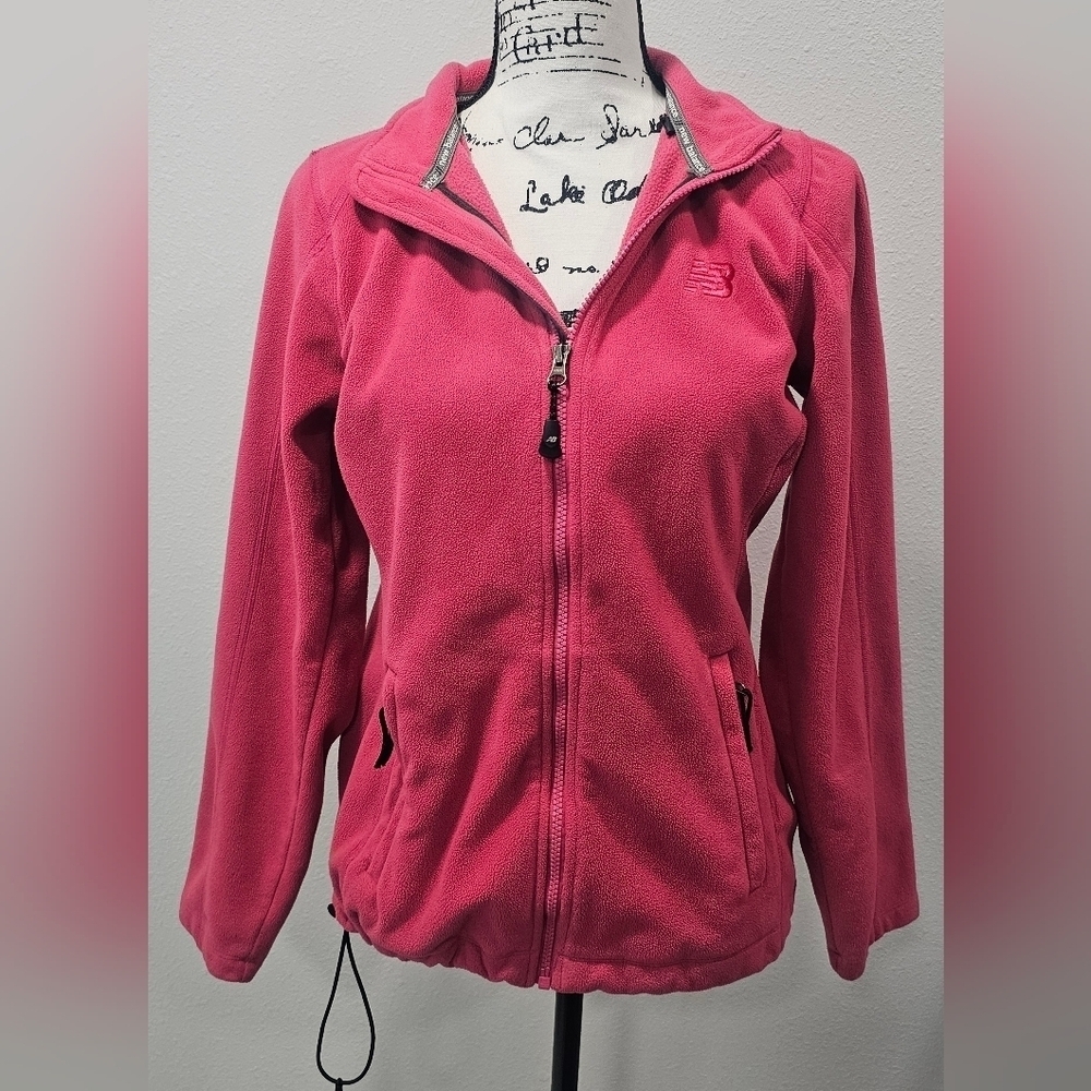 New Balance Women's Pink Long Sleeve Full Zip Athletic Fleece Jacket Size Medium